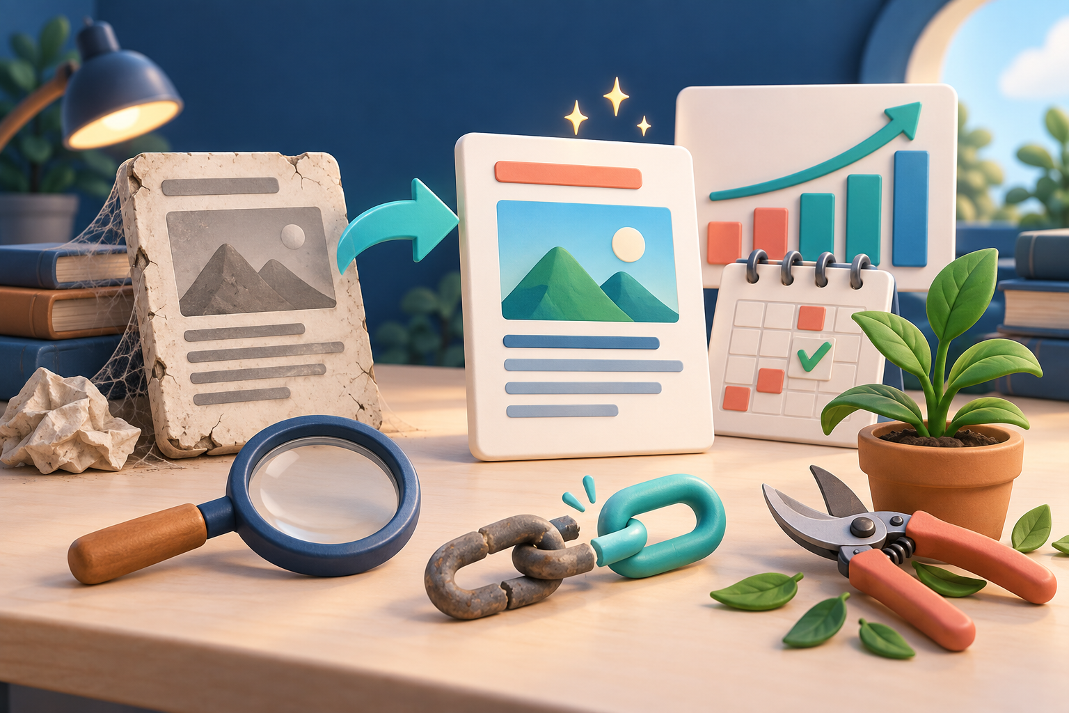 An older article being refreshed with new media, analytics and links