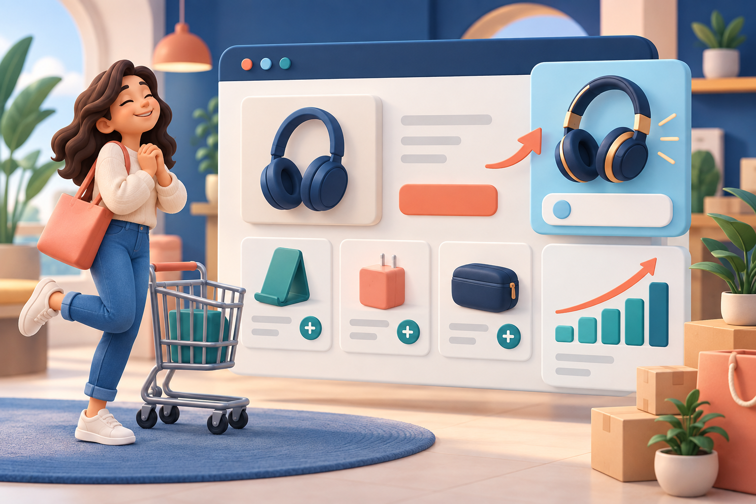 A WooCommerce store presenting relevant product upgrades and complementary items to a shopper