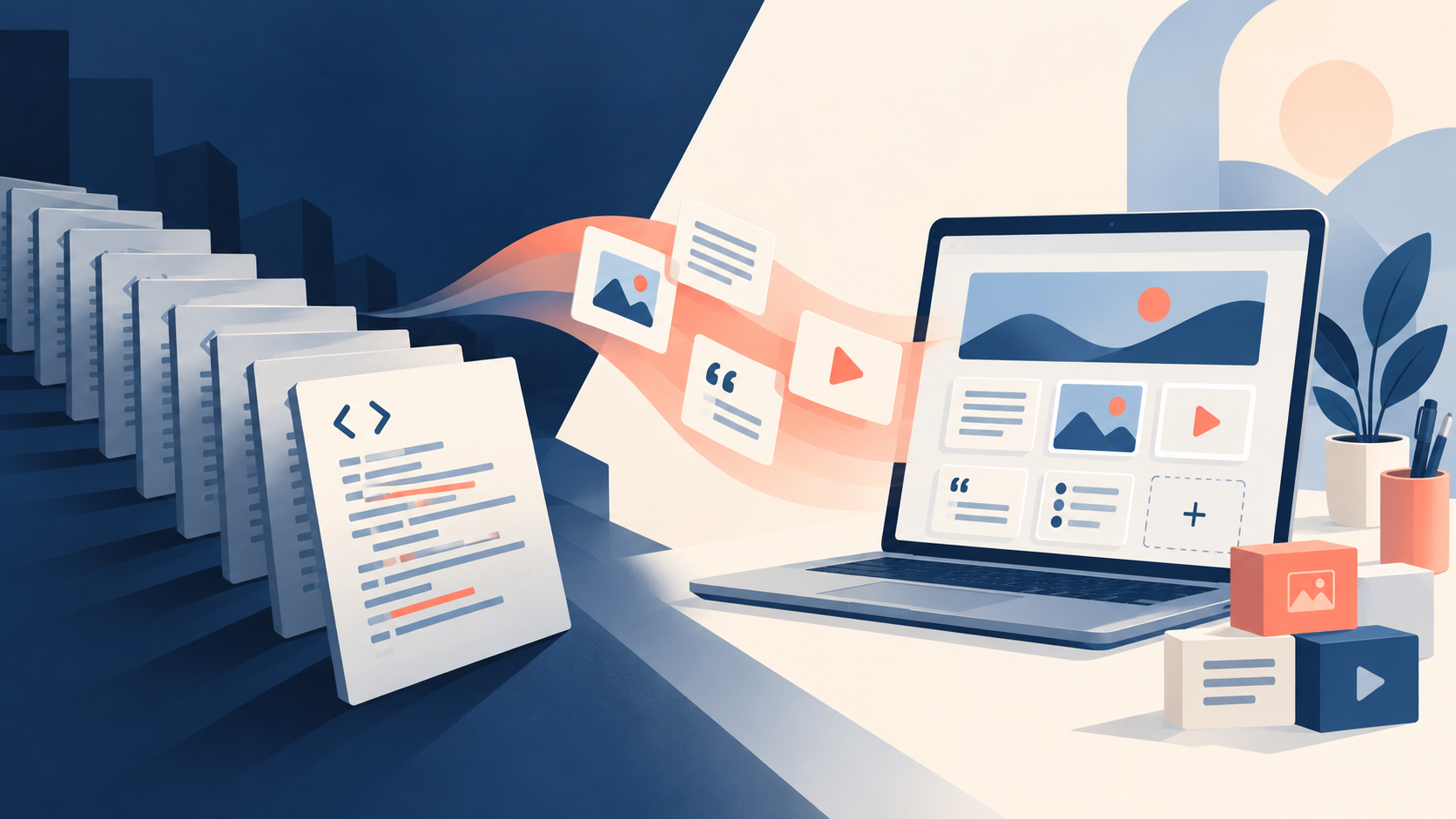 Static HTML files being converted into a WordPress block layout